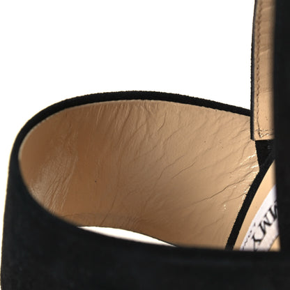 Jimmy Choo Suede Crystal Saphie 120 Sandals 36.5 Black 10 of 13