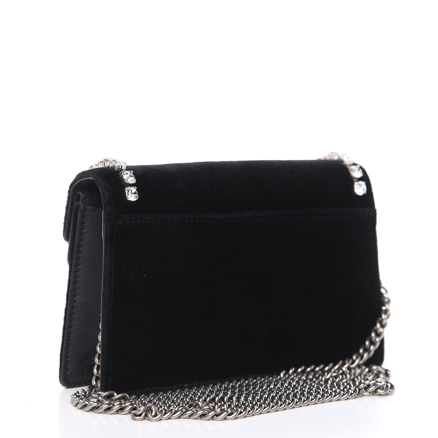 Velvet Crystal Super Mini Dionysus Shoulder Bag Black