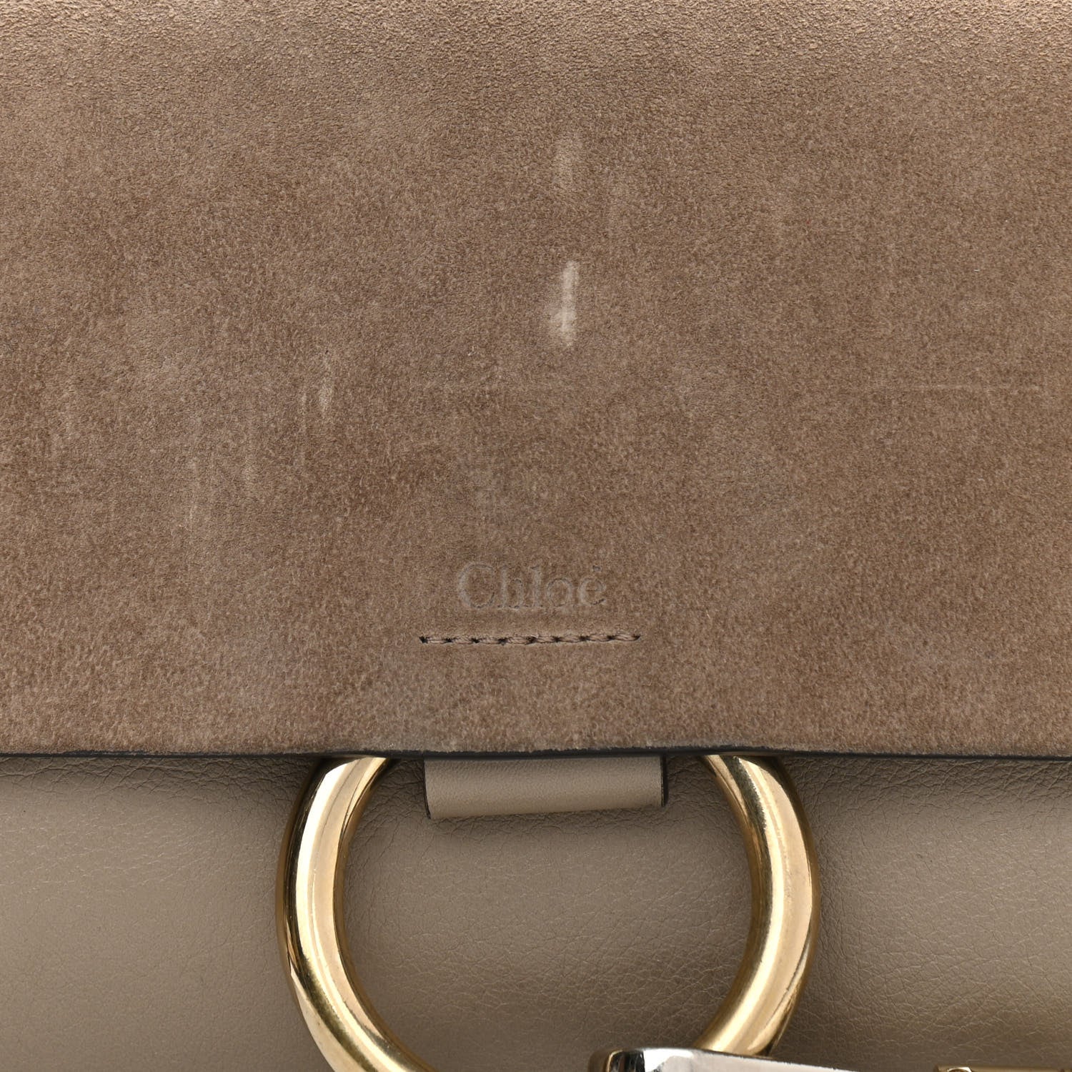 Chloe Suede Calfskin Small Faye Shoulder Bag Motty Grey 8 of 16
