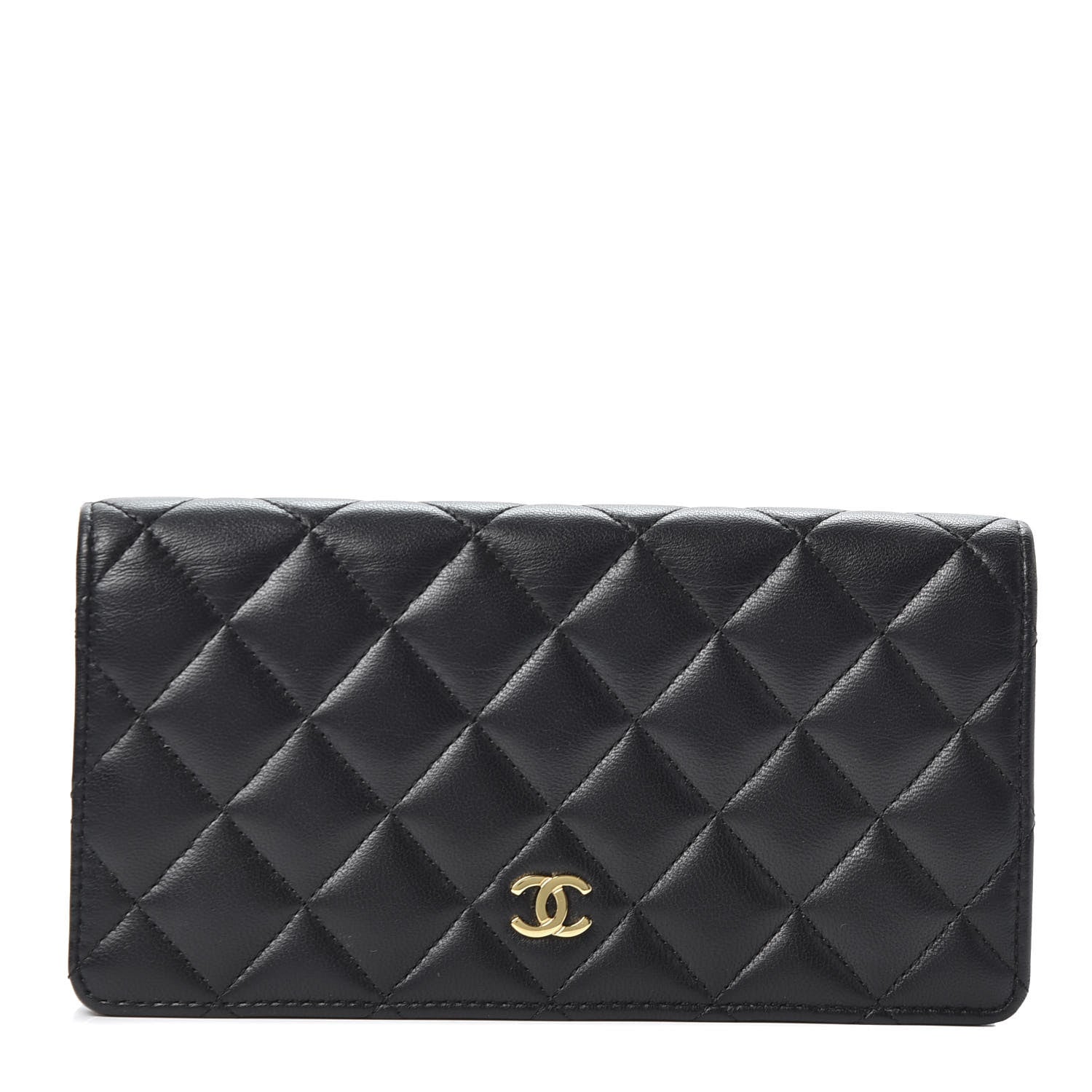 Chanel Lambskin Quilted Yen Wallet Black 1 of 10