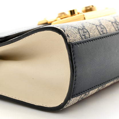 Gucci GG Supreme Monogram Moon Calfskin Small Padlock Shoulder Bag Beige Blue Mystic White Hibiscus Red 9 of 12