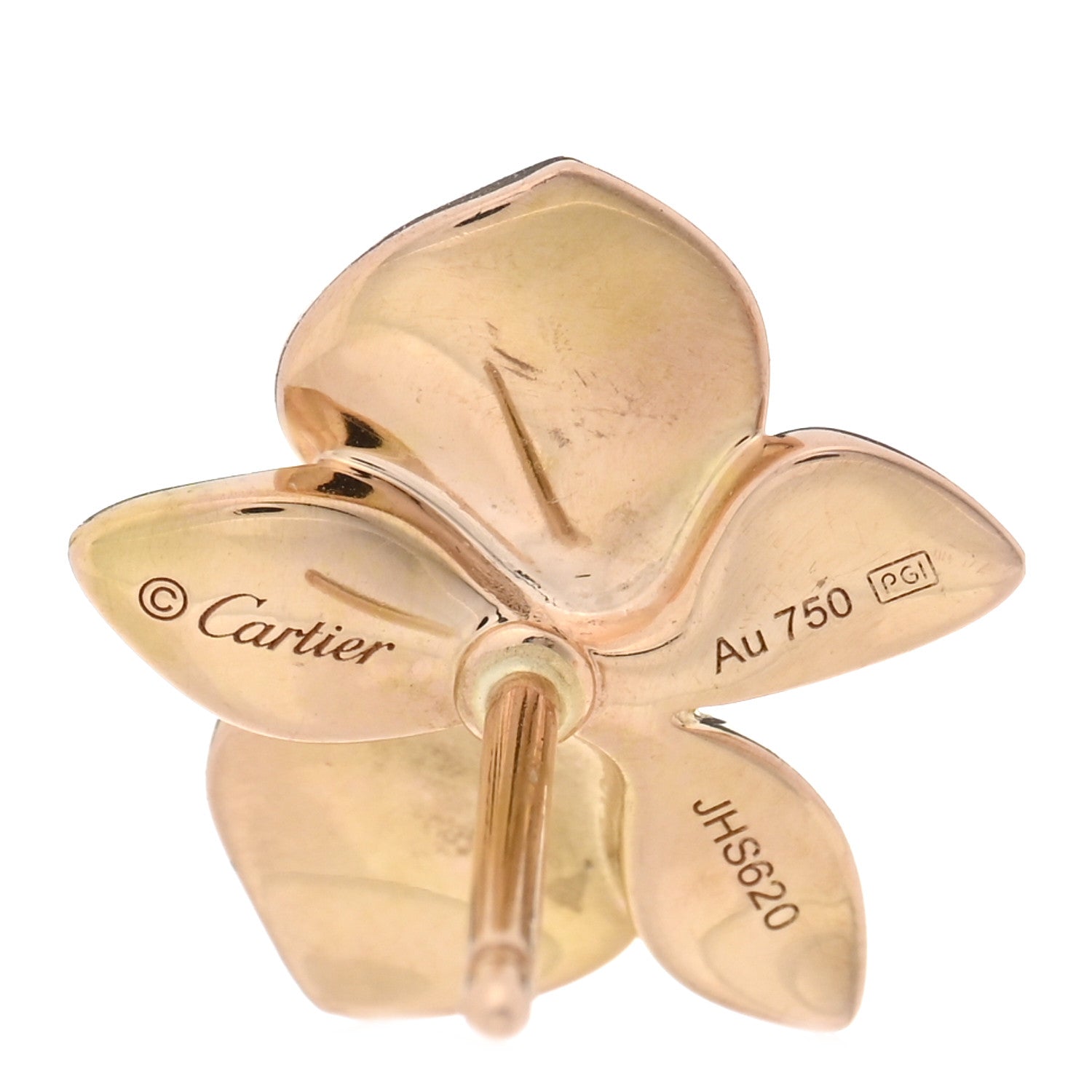 Cartier 18K Pink Gold Diamond Caresse D'Orchidees Par Cartier Earrings 4 of 5