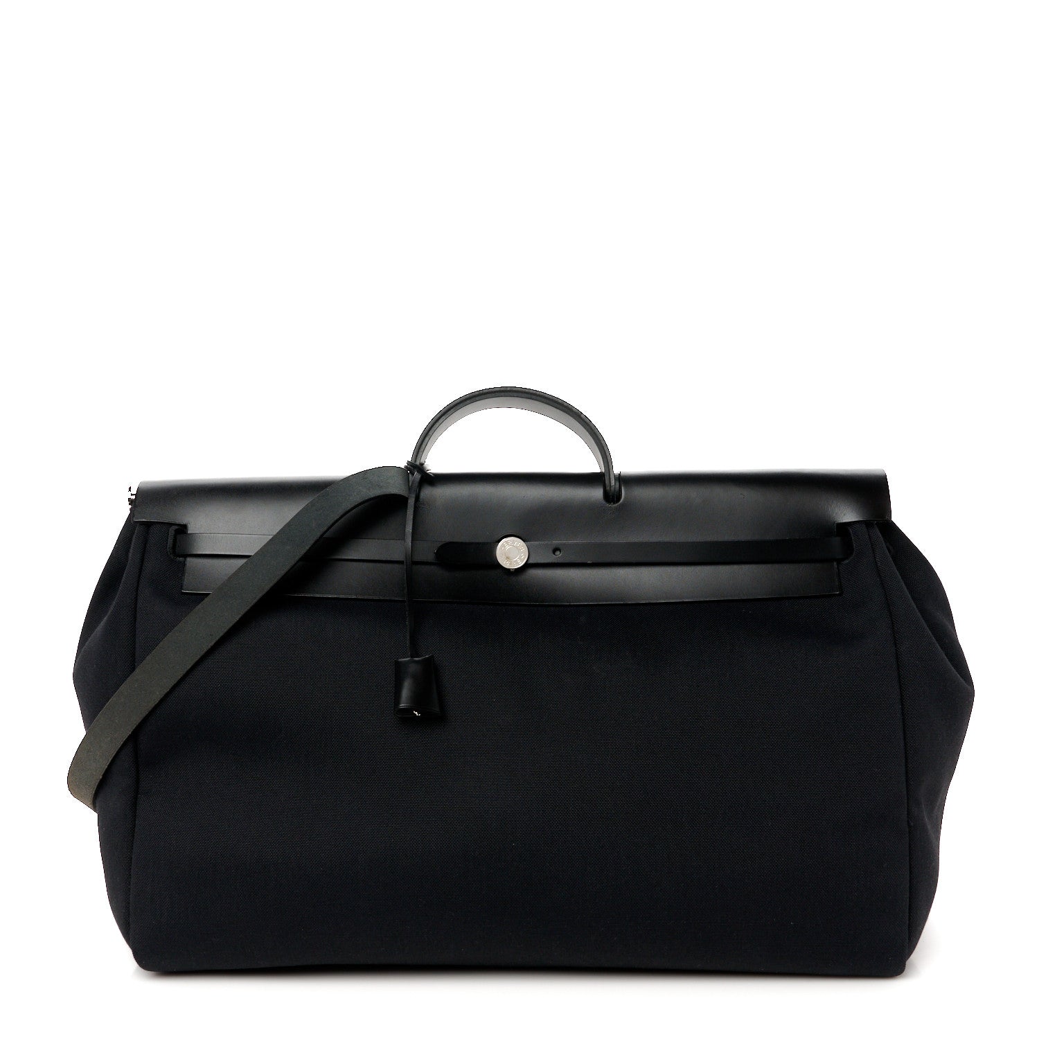 Hermes Military Toile Vache Hunter Herbag Zip Retourne Cabine Bag Black 1 of 12