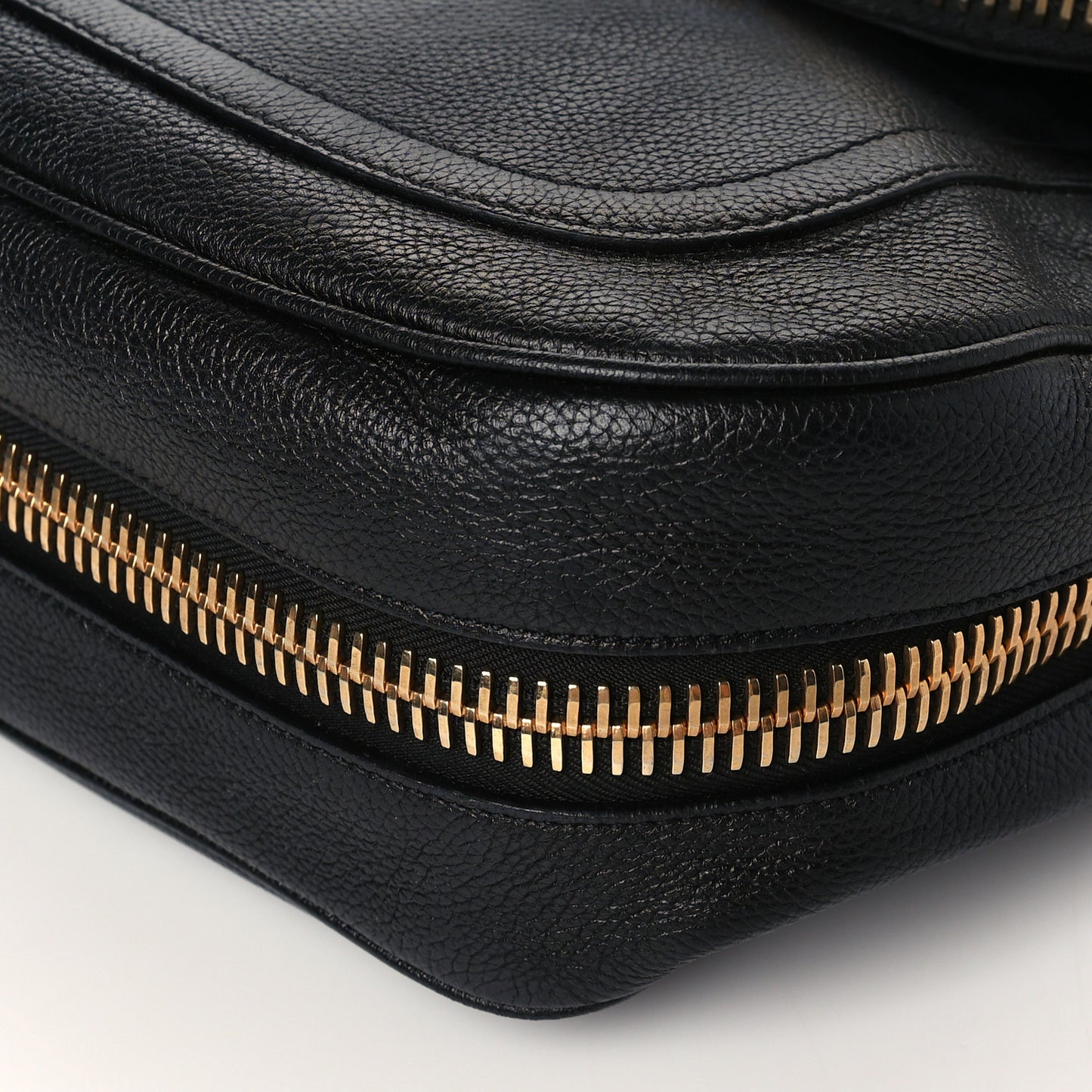 Grained Calfskin Large Jennifer Crossbody Bag Black