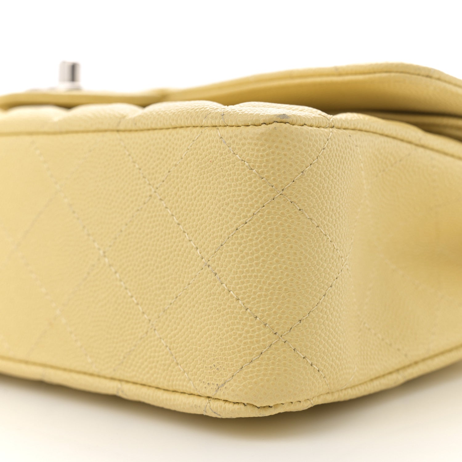 Chanel Caviar Quilted Medium Double Flap Light Yellow 10 of 12