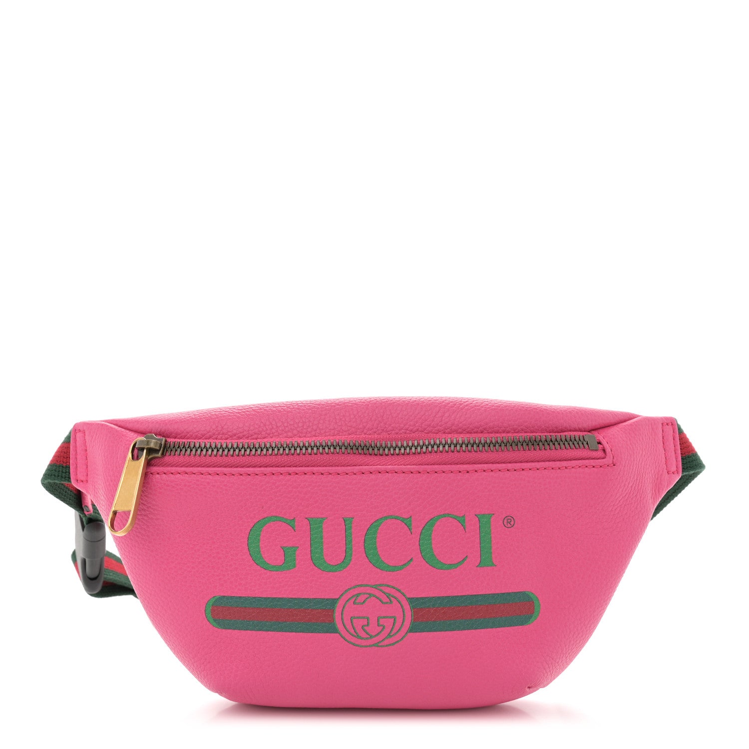 Gucci Grained Calfskin Small Logo Belt Bag Box Pink Green 1 of 10
