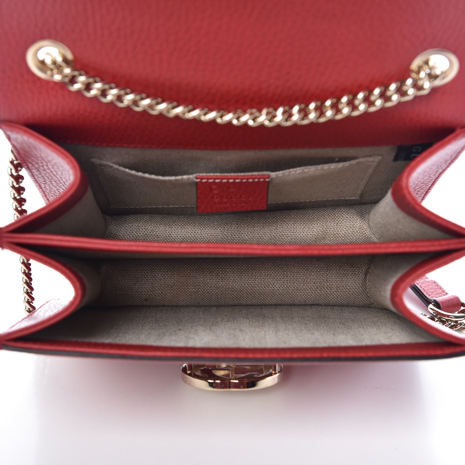 Gucci Dollar Calfskin Small Interlocking G Shoulder Bag Red 5 of 9