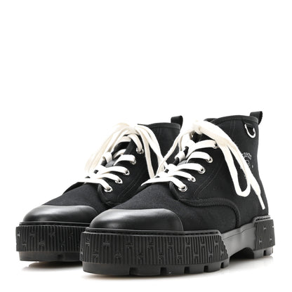 Hermes Canvas Calfskin Itineraire Ankle Boot 39 Black 4 of 9