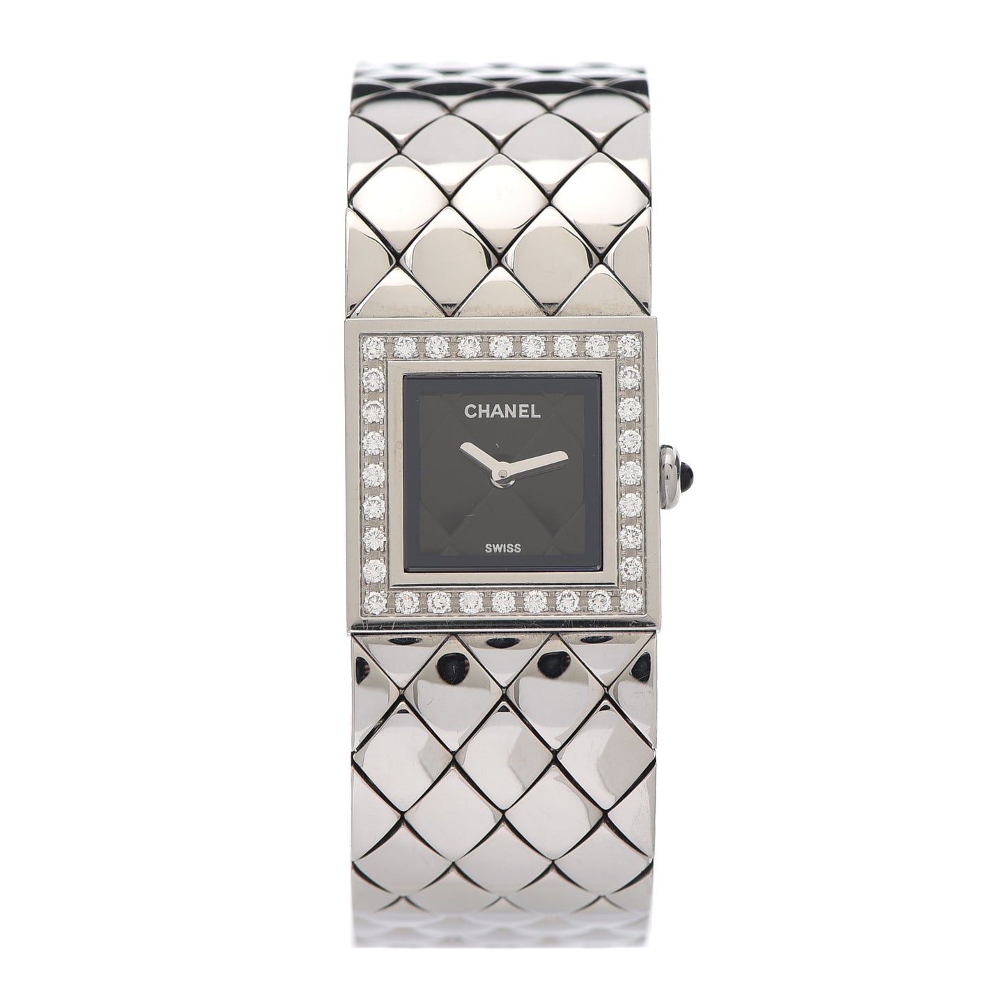 Stainless Steel Diamond 19mm Matelasse Quartz Watch
