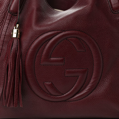 Gucci Pebbled Calfskin Medium Soho Shoulder Bag Bordeaux 8 of 10