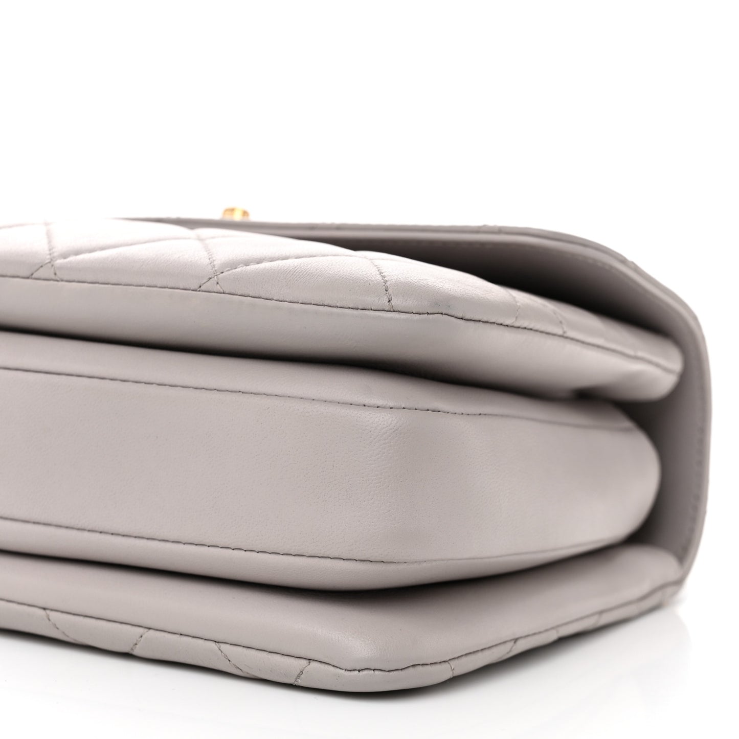 Lambskin Quilted Small Trendy CC Flap Dual Handle Bag Light Grey
