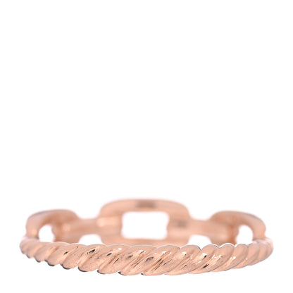 David Yurman 18K Rose Gold Diamond 4.5mm Stax Single Row Chain Link Ring 53 6.25 4 of 5