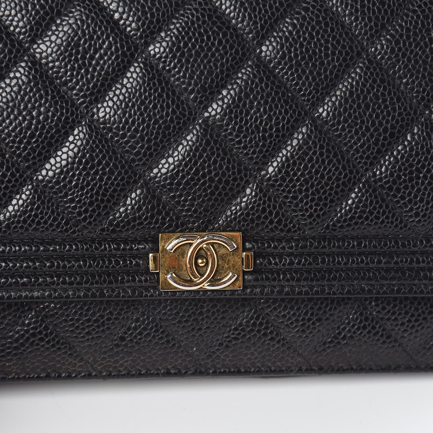 Chanel Caviar Quilted Boy Wallet On Chain WOC Black 13 of 14