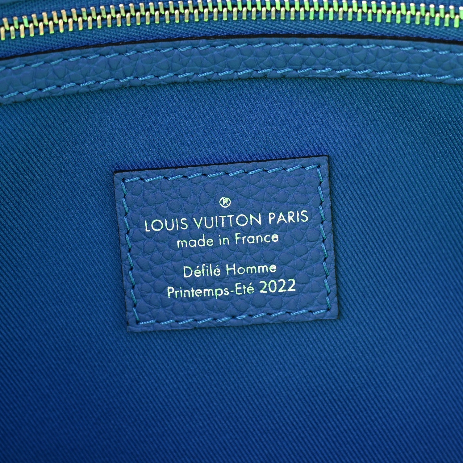 Louis Vuitton Taurillon Illusion Keepall Bandouliere 50 Bleu Vert 6 of 8
