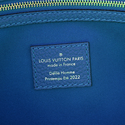Louis Vuitton Taurillon Illusion Keepall Bandouliere 50 Bleu Vert 6 of 8