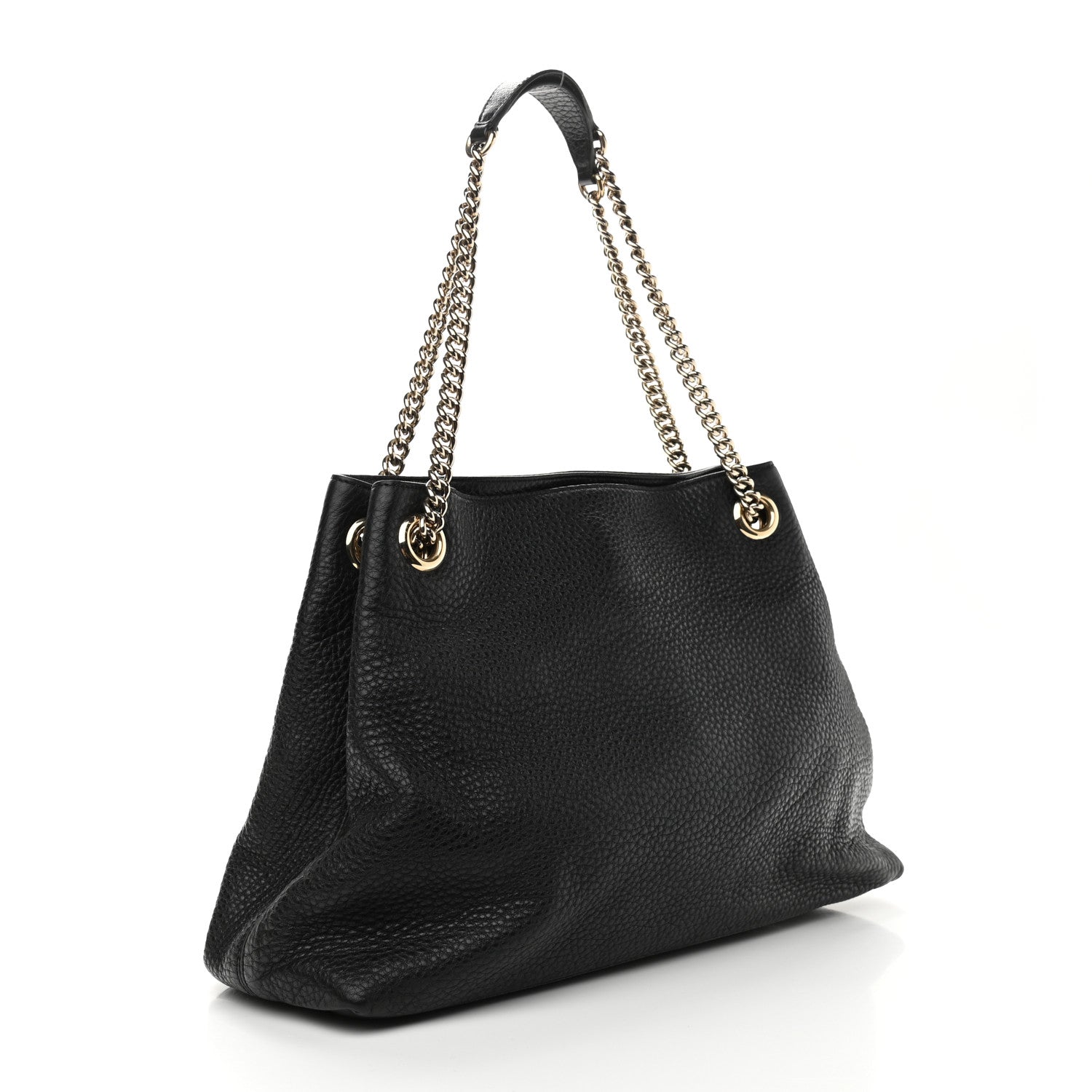 Gucci Pebbled Calfskin Medium Soho Chain Shoulder Bag Black 3 of 10