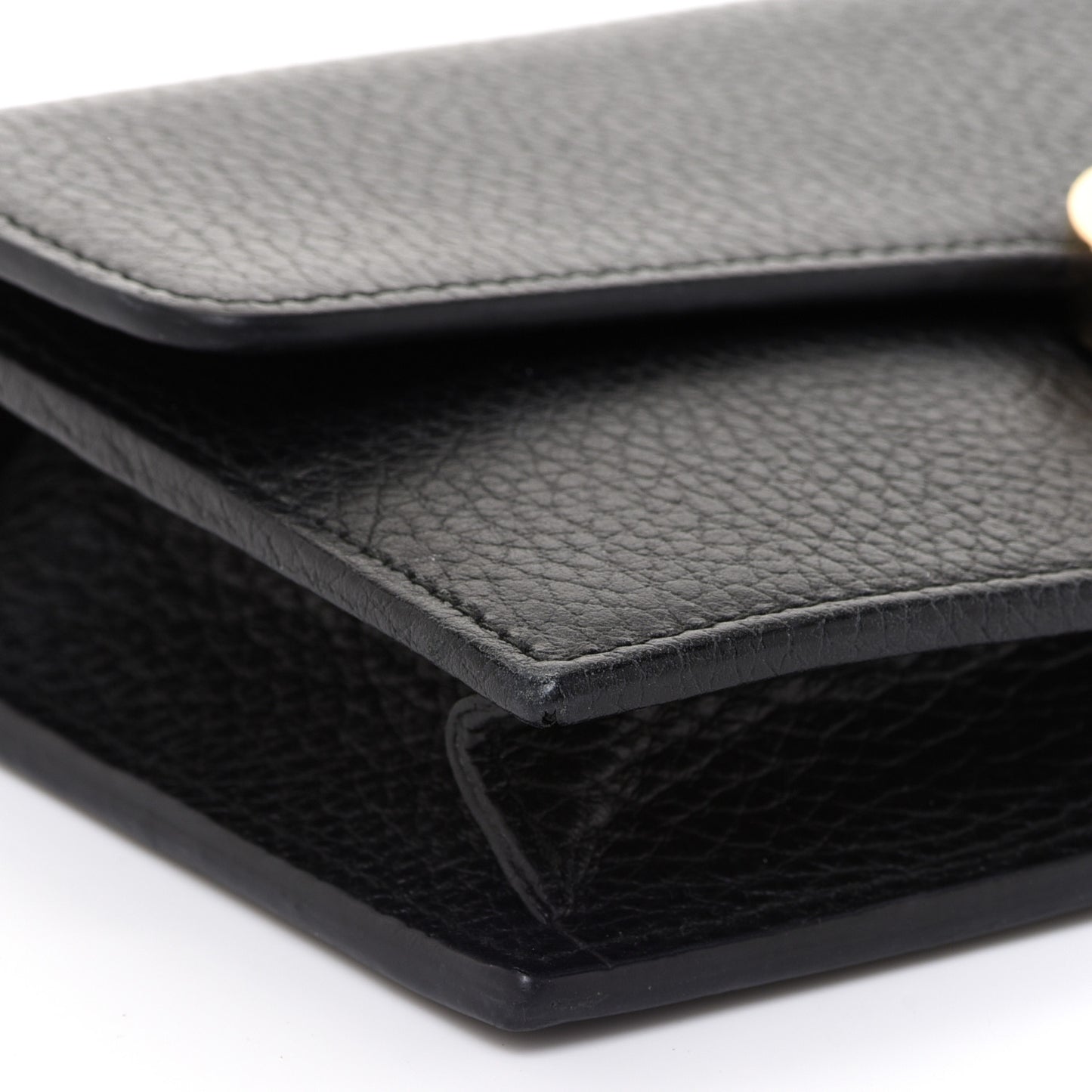 Dollar Calfskin Interlocking G Chain Wallet Black