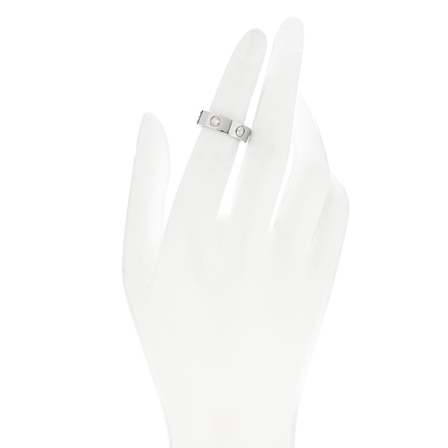 Cartier Platinum Diamond 5.5mm LOVE Ring 48 4.5 2 of 5