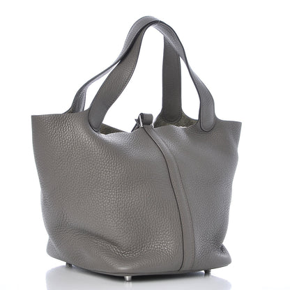 Hermes Taurillon Clemence Picotin Lock 22 MM Etain 3 of 8