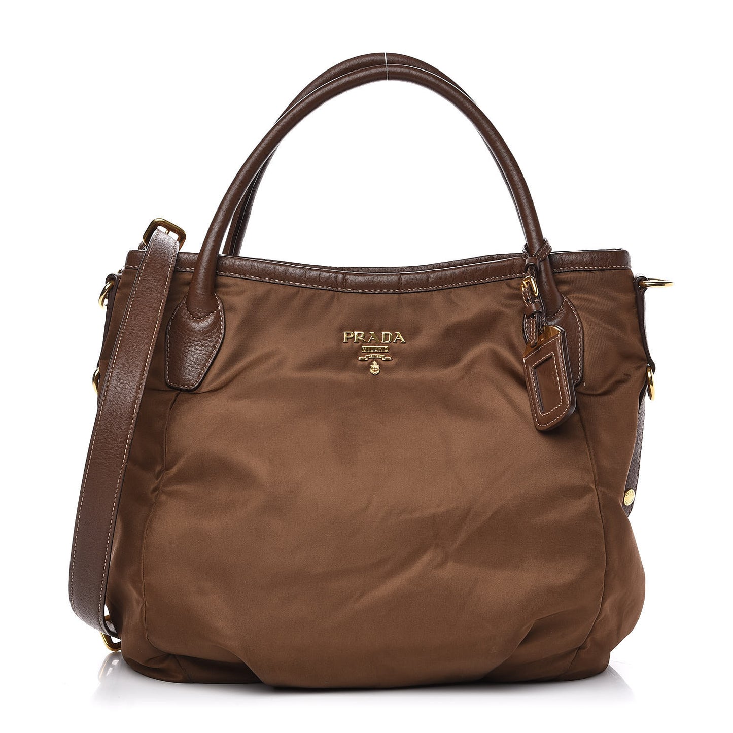 Tessuto Nylon Soft Calf Small Tote Bruciato