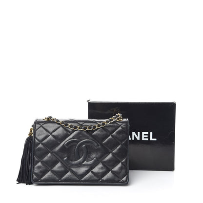 Chanel Lambskin Quilted Small Tassel Single Flap Black 12 of 12