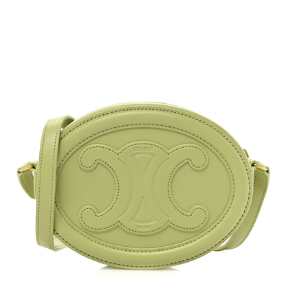 Celine Smooth Calfskin Cuir Small Triomphe Oval Purse Crossbody Light Jade 1 of 13