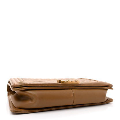 Chanel Lambskin Quilted New Medium Boy Flap Dark Beige 4 of 13