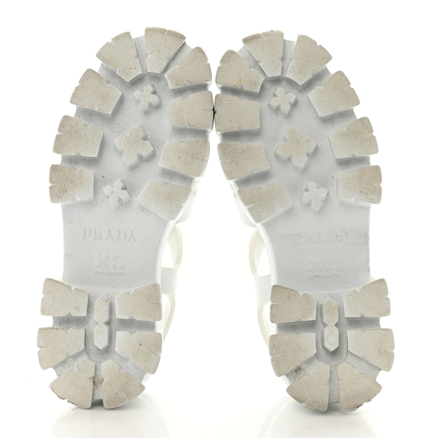 Prada Foam Rubber Metal Triangle Logo Monolith 55mm Cage Sandals White 6 of 9