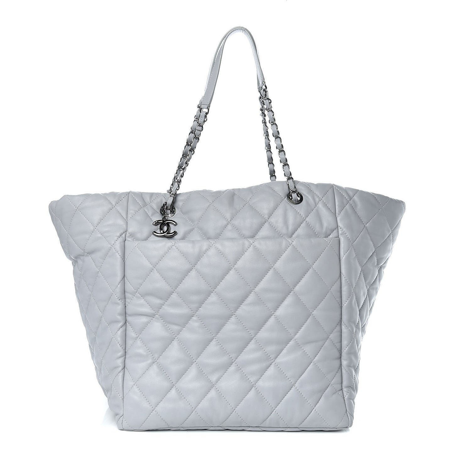 Lambskin Quilted Large Week End on Mars Tote Grey