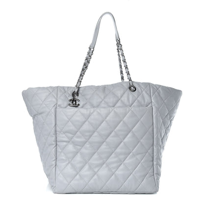 Chanel Lambskin Quilted Large Week End on Mars Tote Grey 3 of 10