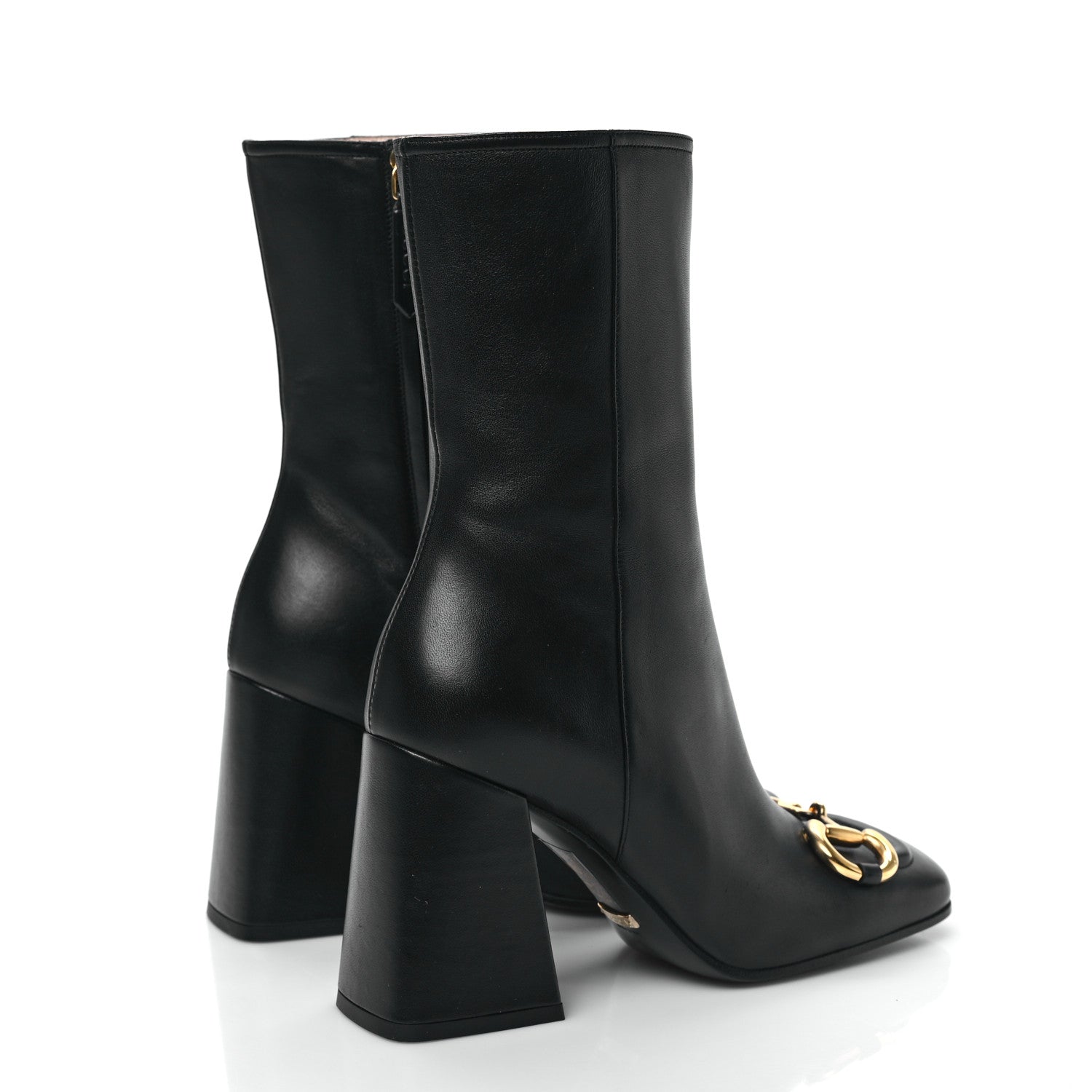 Gucci Nappa Horsebit Ankle Boots 35 Black 4 of 8
