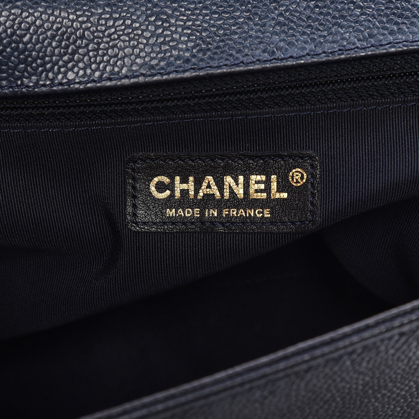 Caviar Quilted New Medium Boy Flap Dark Navy Blue