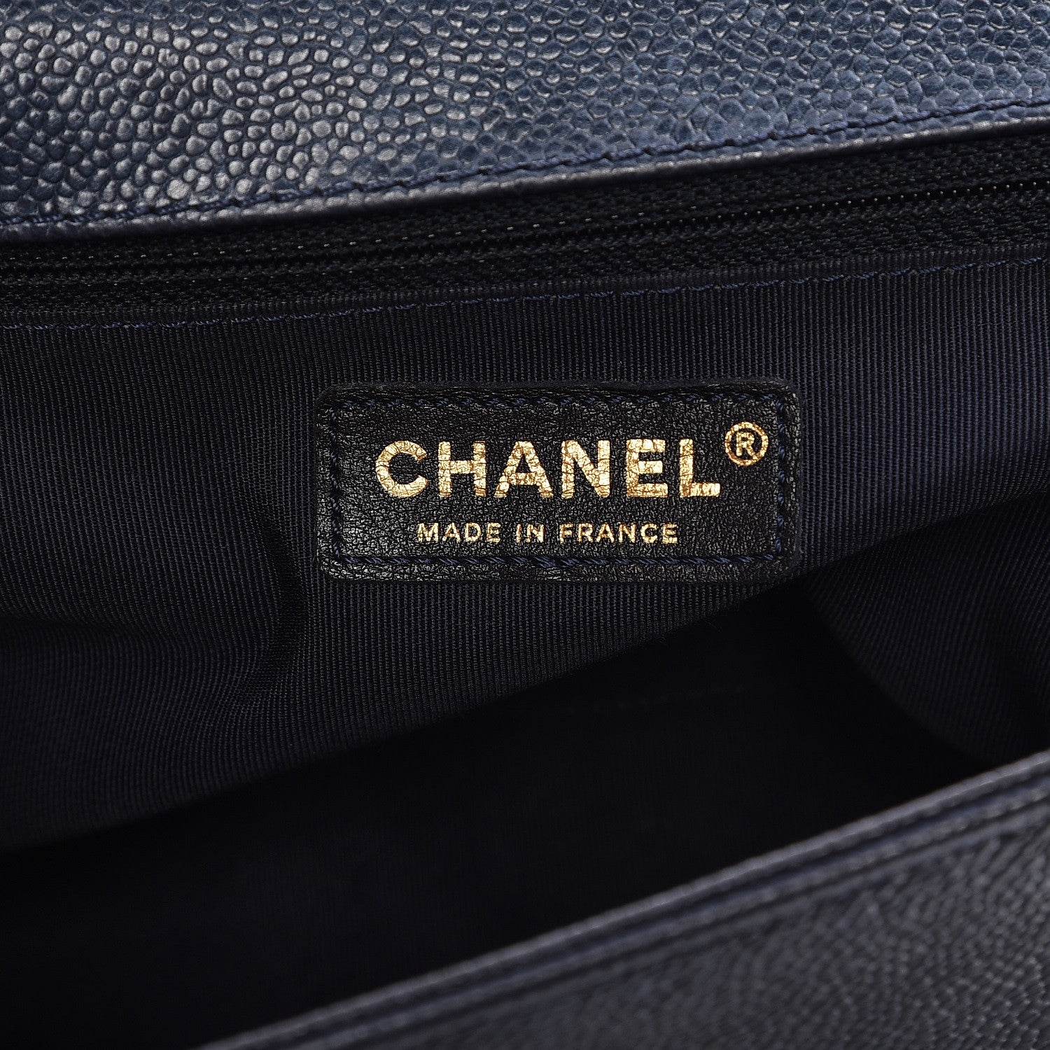 Chanel Caviar Quilted New Medium Boy Flap Dark Navy Blue 6 of 13