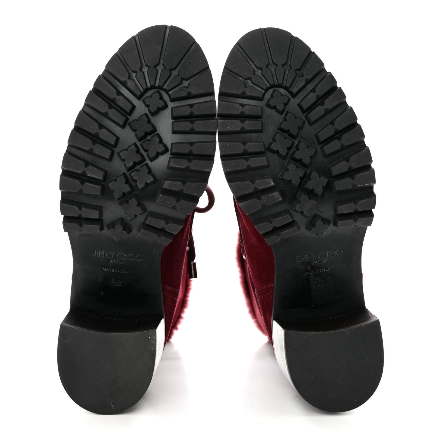 Suede Shearling Buffy 65 Boots 38 Burgundy