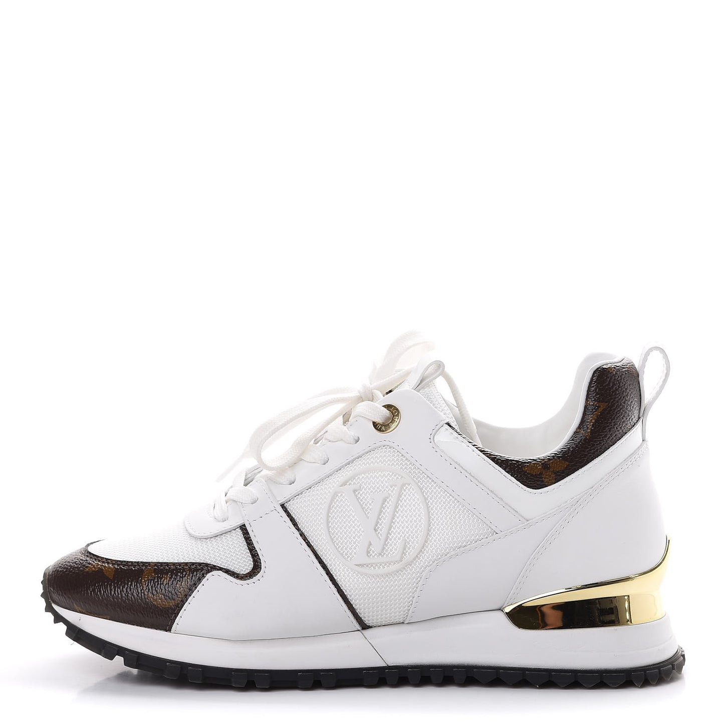 Calfskin Monogram Run Away Sneakers 36 White