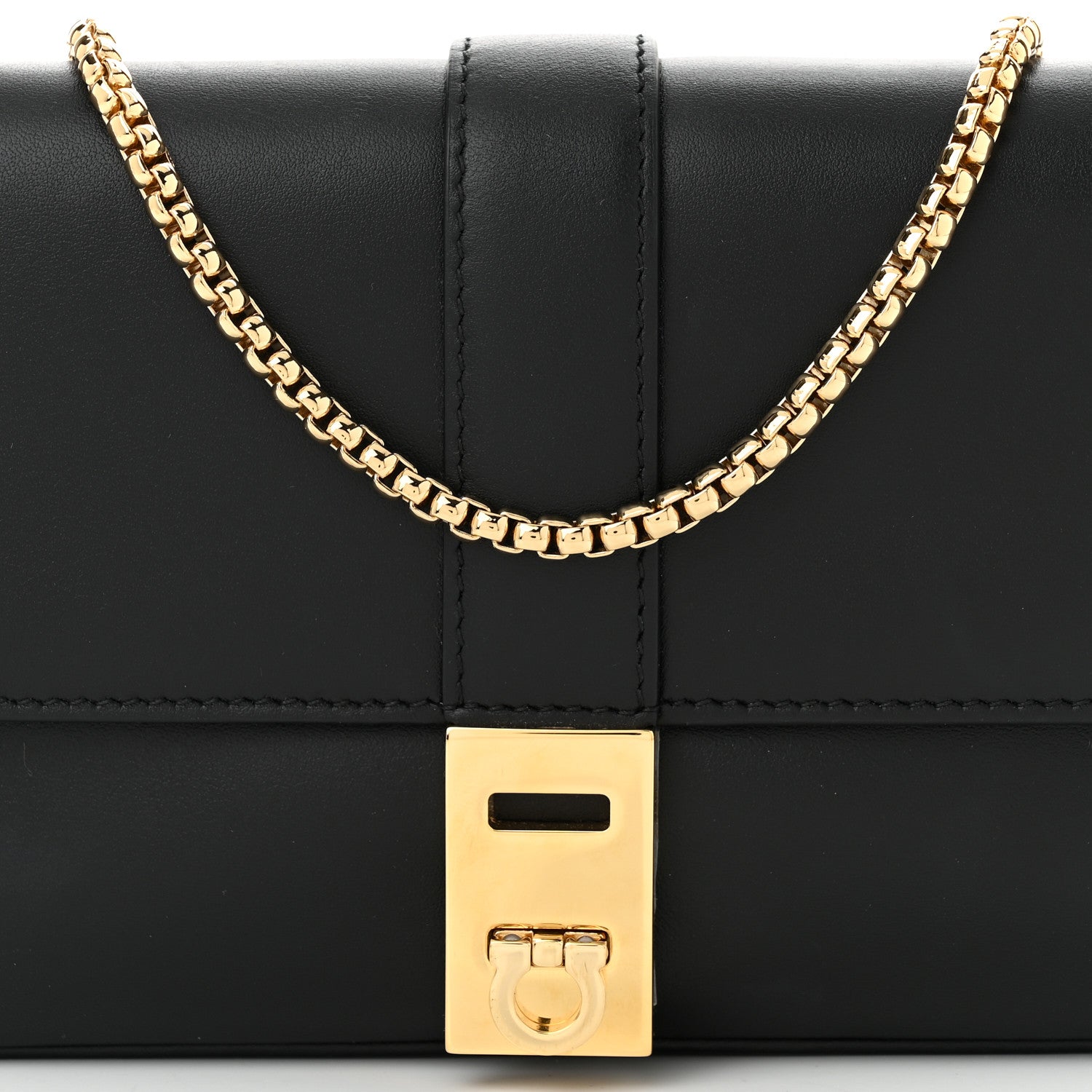 Salvatore Ferragamo Calfskin Archive Gancini Flap Crossbody Black 8 of 10