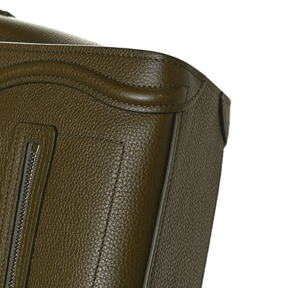 Celine Drummed Calfskin Nano Luggage Dark Olive 12 of 13