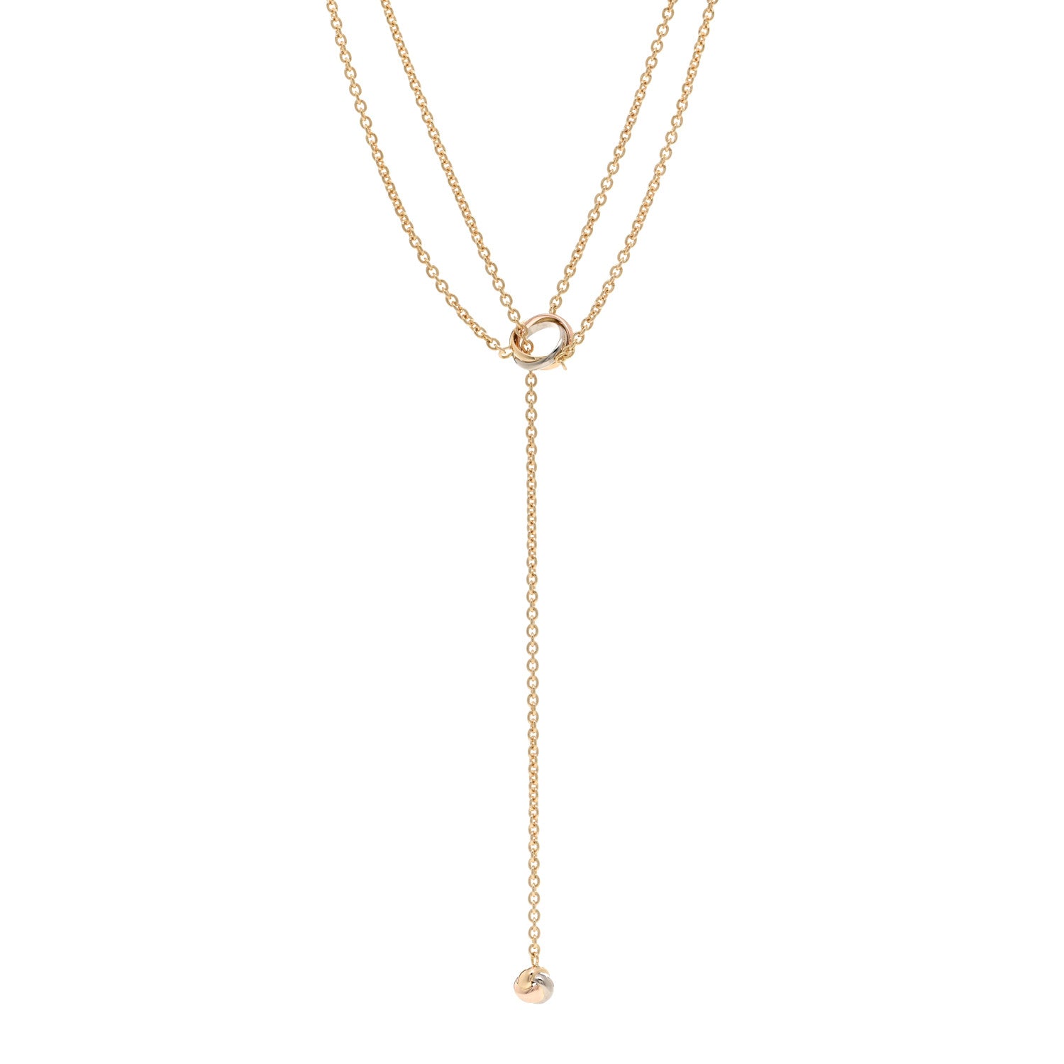 Cartier 18K Pink Yellow White Gold Baby Trinity Pampilles Necklace 1 of 4