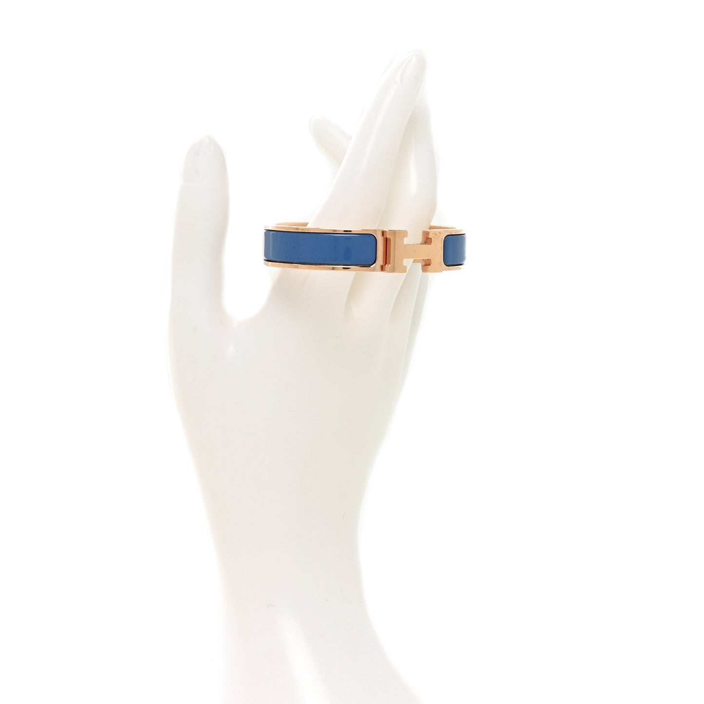 Enamel Narrow Clic Clac H Bracelet Bleu Turquin