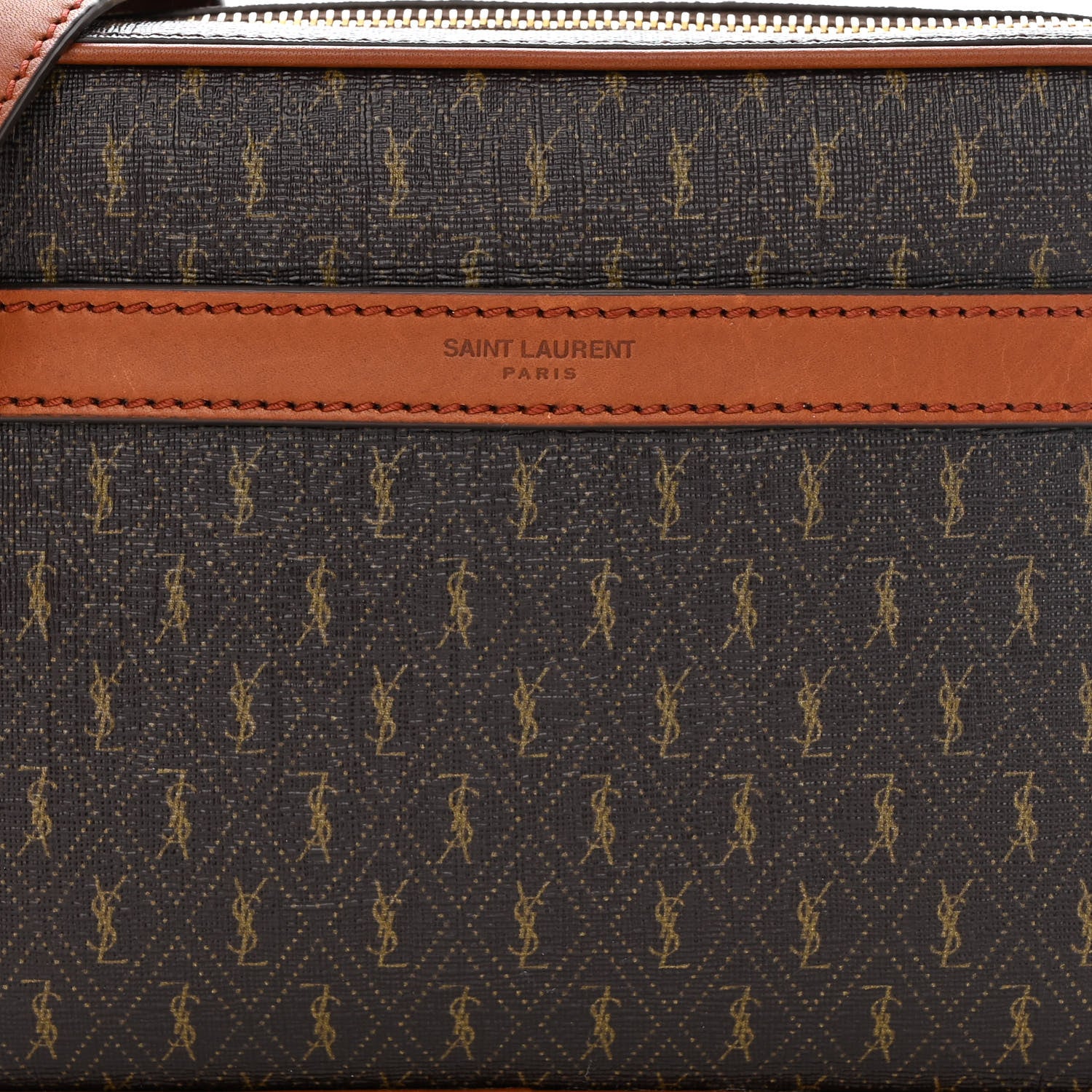 Saint Laurent Canvas Smooth Calfskin Le Monogramme Camera Bag Chestnut 8 of 11