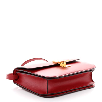 Celine Box Calfskin Medium Classic Box Flap Bag Red 4 of 11