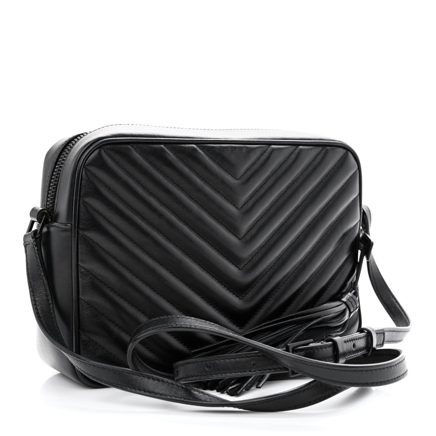 Calfskin Matelasse Monogram Monochrome Lou Camera Bag Black