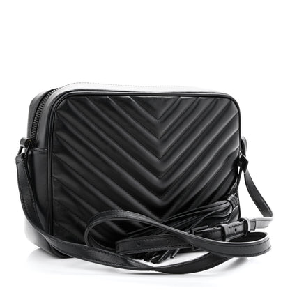 Saint Laurent Calfskin Matelasse Monogram Monochrome Lou Camera Bag Black 2 of 9