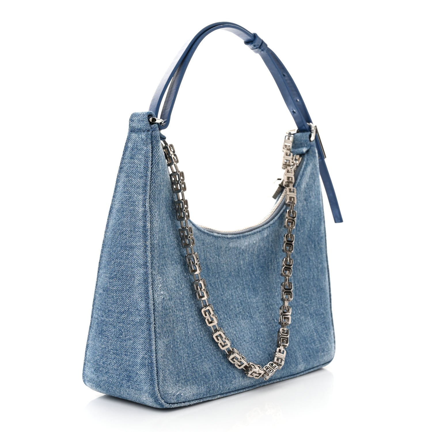 Givenchy Denim Small Moon Cut Out Shoulder Bag Blue 3 of 10