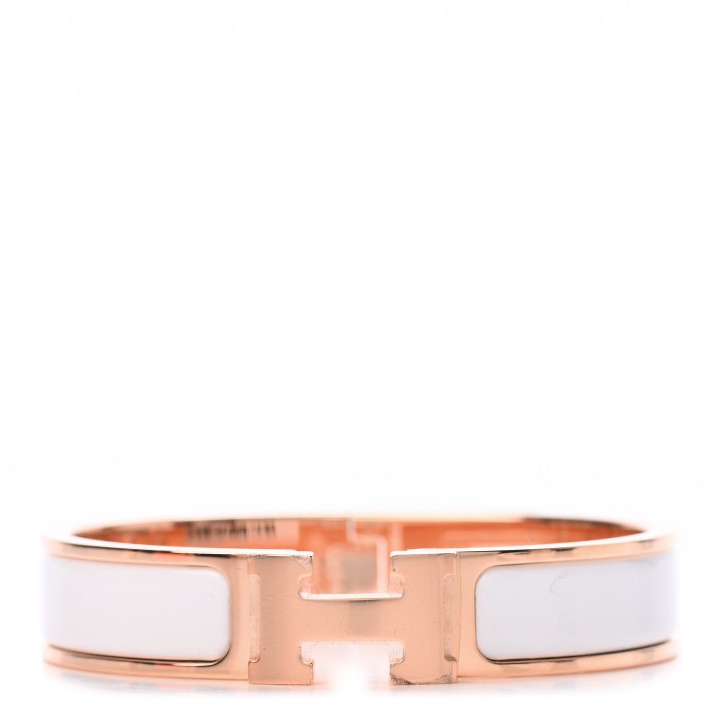 Enamel Narrow Clic Clac H Bracelet PM White