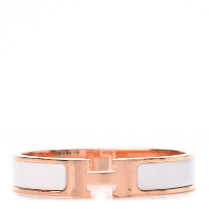 Hermes Enamel Narrow Clic Clac H Bracelet PM White 1 of 6