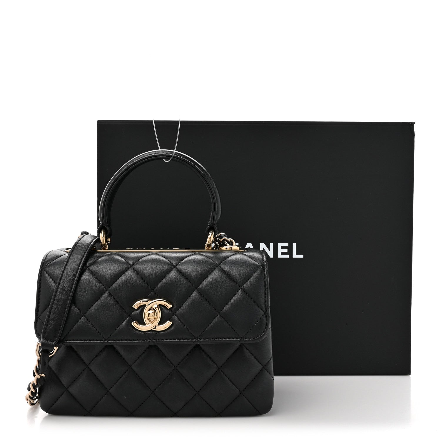 Chanel Lambskin Quilted Mini Trendy CC Dual Handle Flap Bag Black 13 of 13