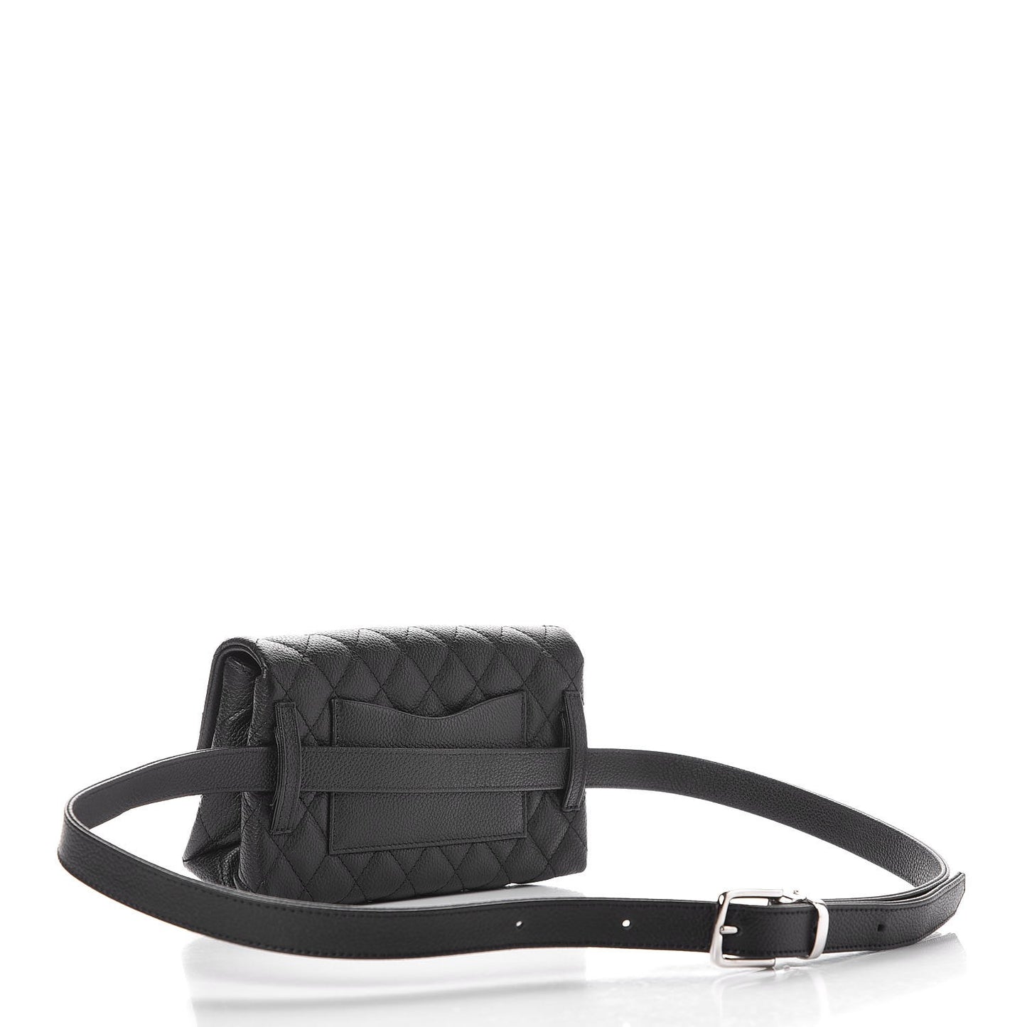 Grained Calfskin Quilted 2.55 Reissue Flap Belt Bag Clutch Black
