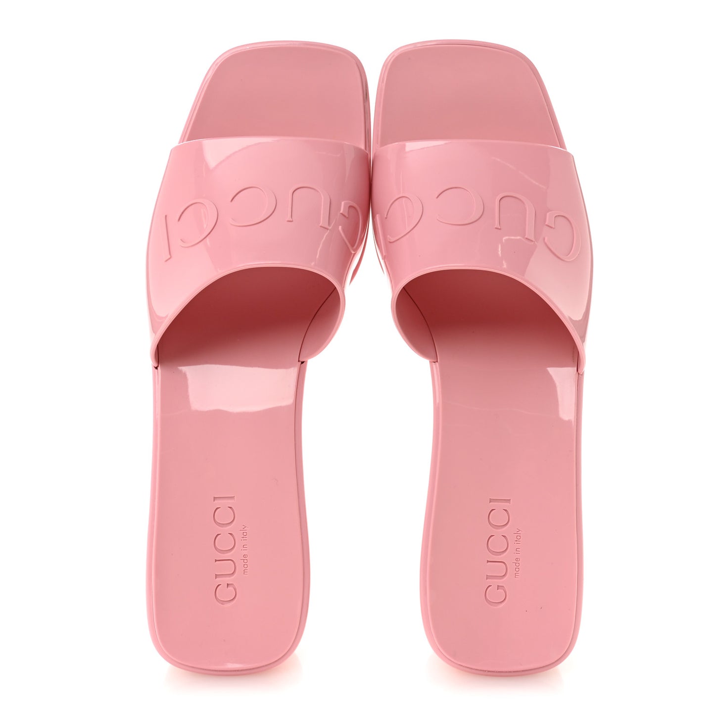 Rubber Gucci Logo Womens Platform 20/60mm Slide Sandals 40 Wild Rose