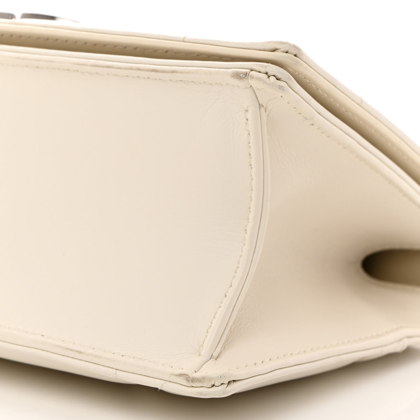 Lambskin Maxi Cannage 30 Montaigne Chain Top Handle Bag Off White